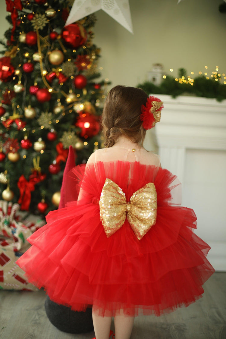 Red Princess Tulle Dress, Baby Puffy Dress, Baby Wedding Dress, Tutu Dress, Tutus for Girls, Princess Tutu Dress, Little Girl Dress