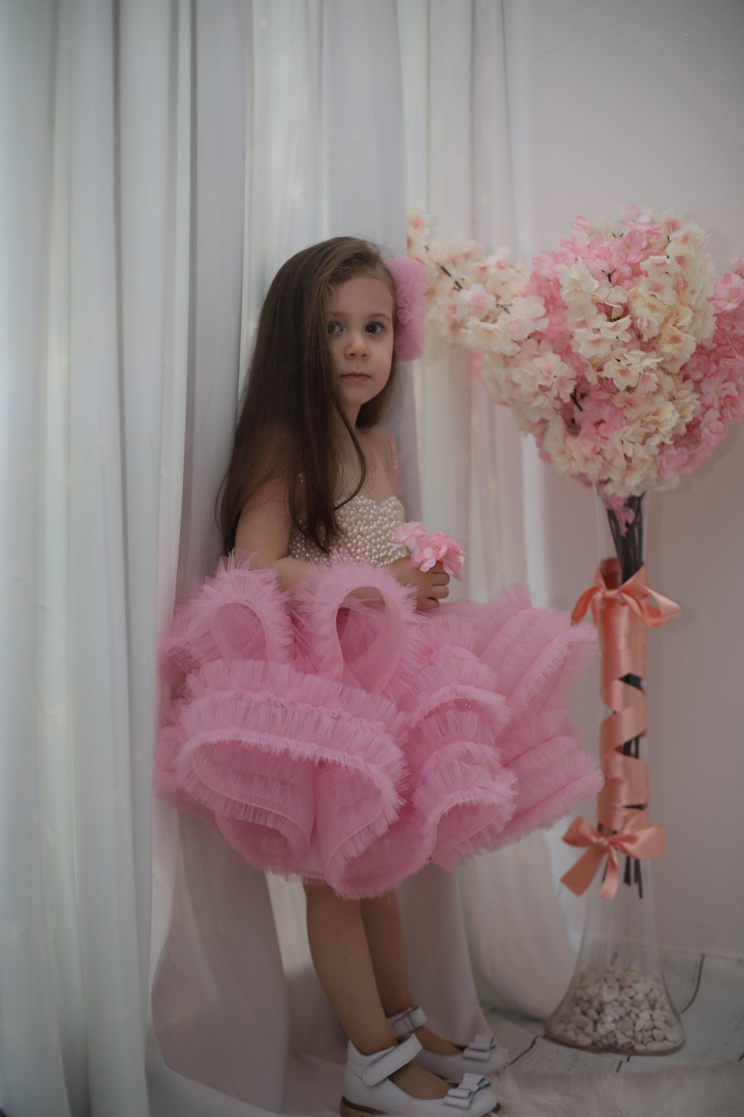 Pink Puffy Girl Dress 