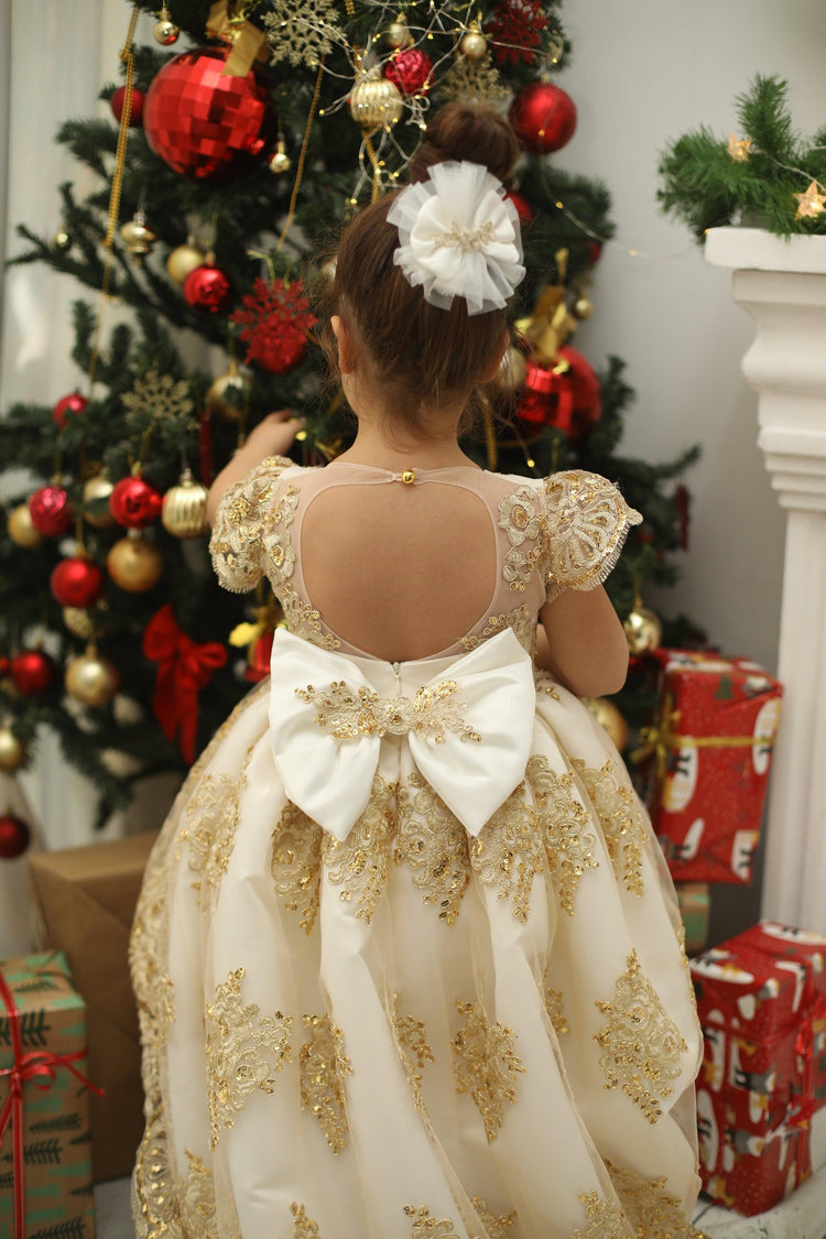 Princess Charlotte Dress White - MyBabyByMerry 