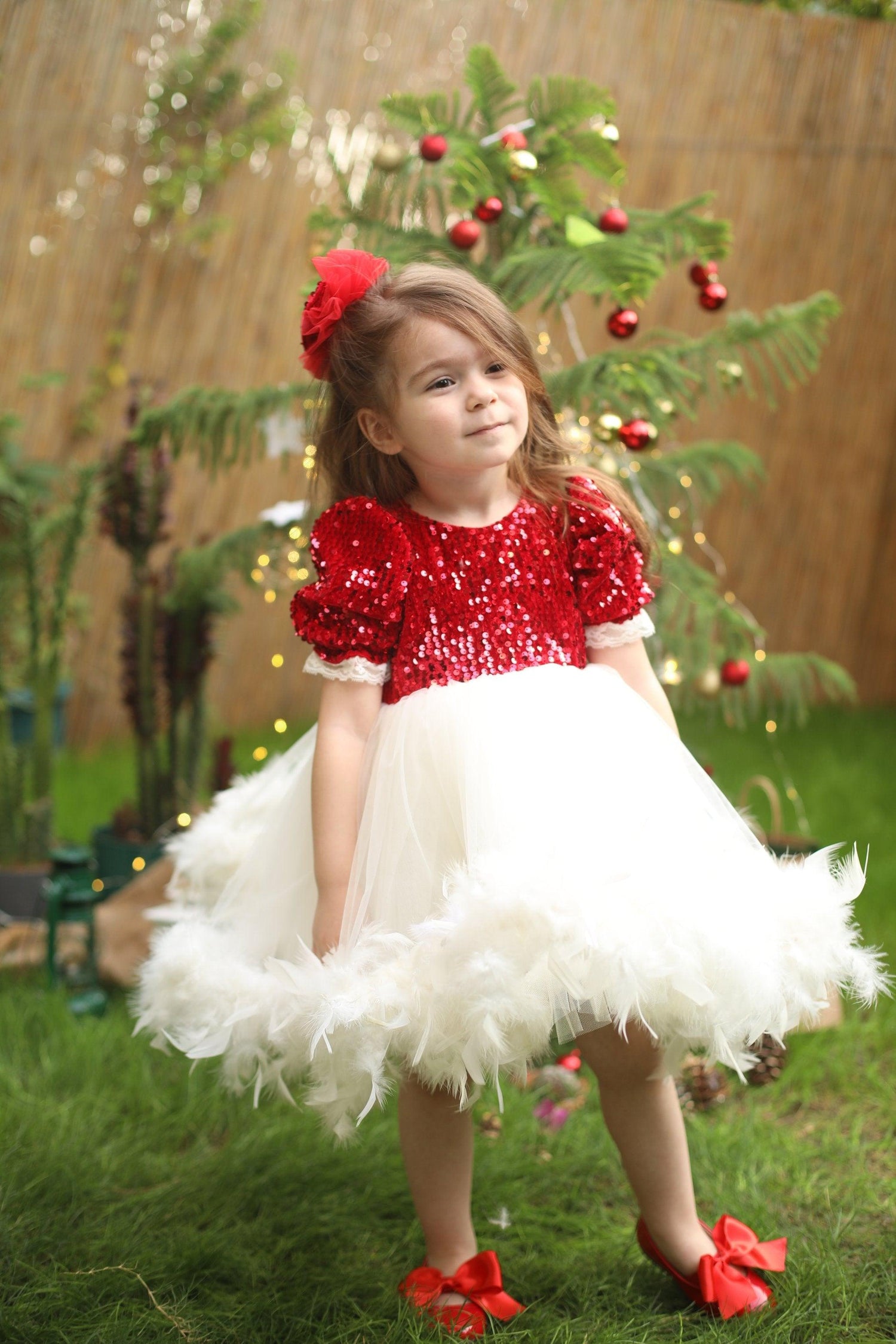 Christmas Red And White Dress 