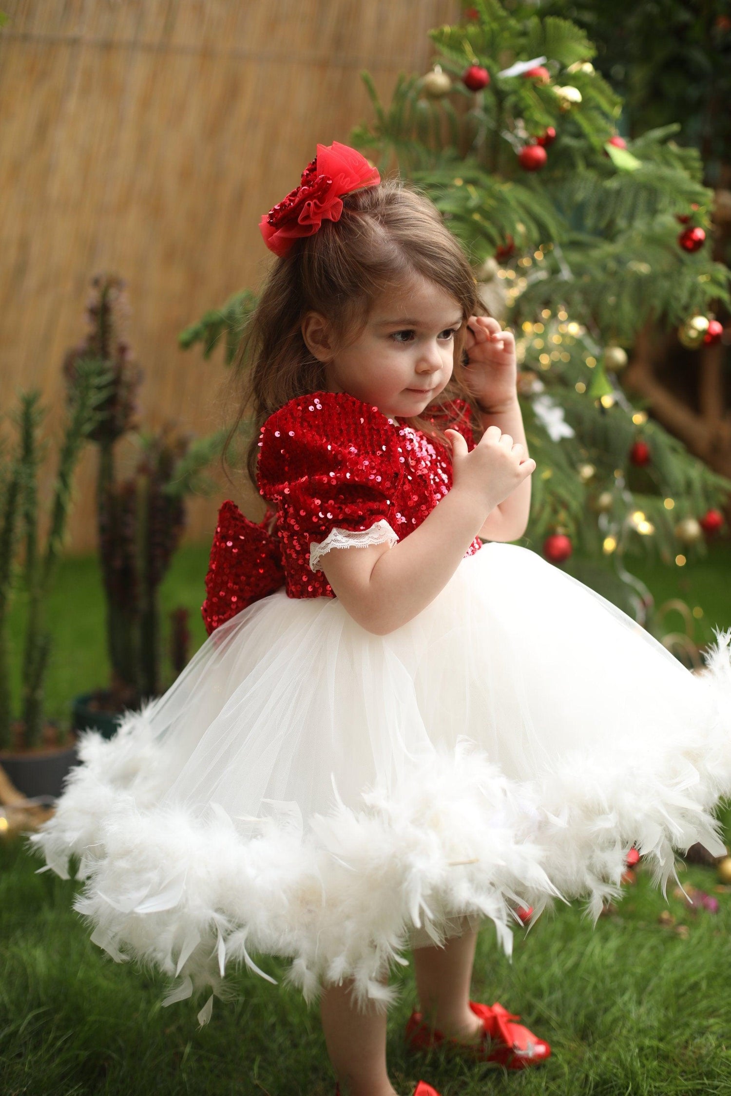 Christmas Red And White Dress 