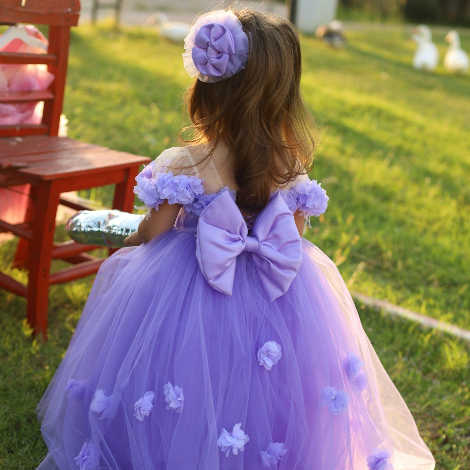 Rebecca flower girl dress lilac - MyBabyByMerry