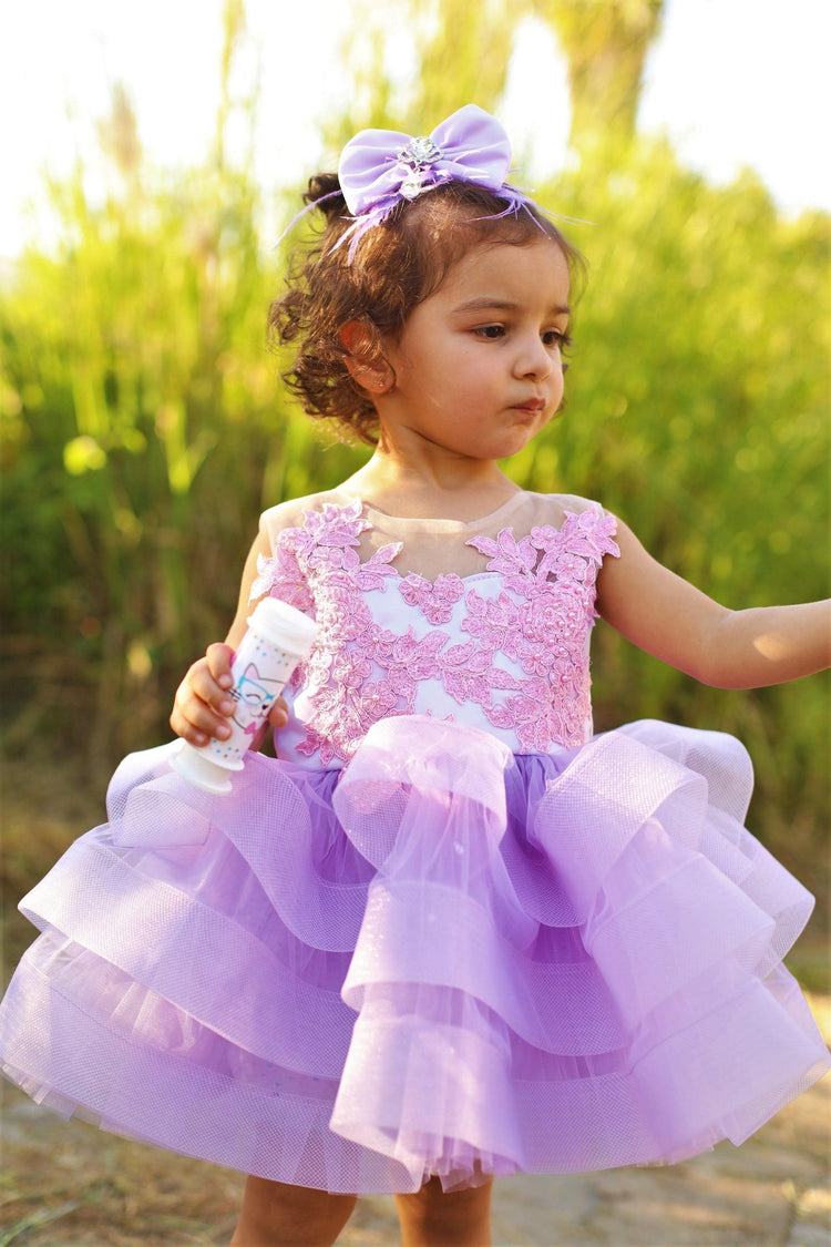 Olivia Girl Dresss lilac - MyBabyByMerry 