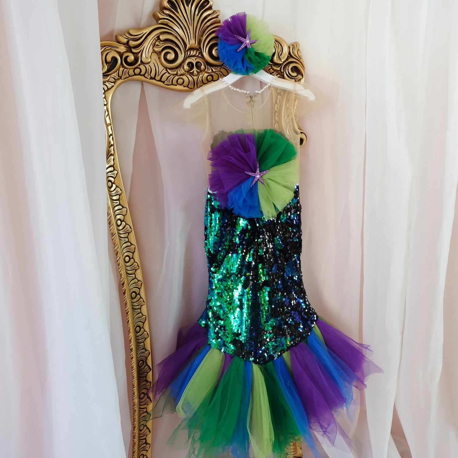 Mermaid Sequin Dress Emerald 6 Years Mermaid Sequin Dress Emerald 6 Years