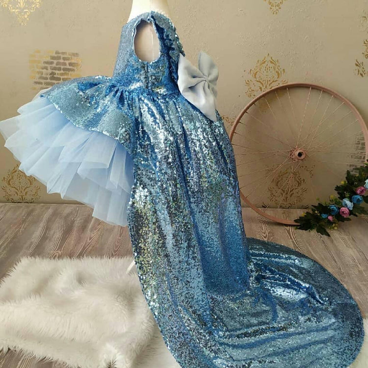 Blue Sequin Baby Dress 
