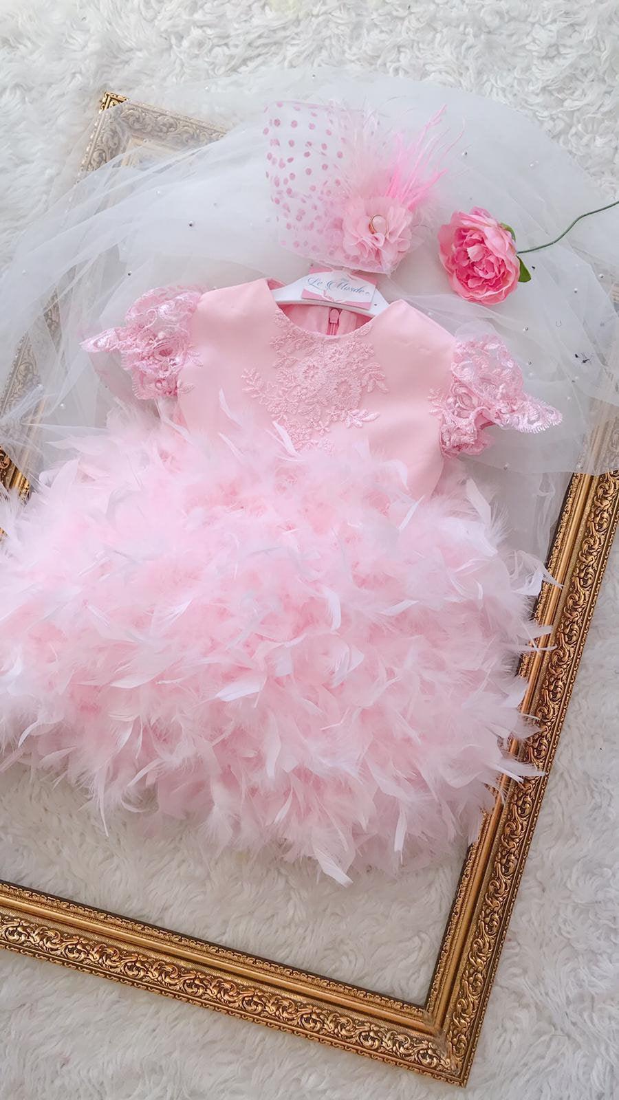 Pamela feather Dress - MyBabyByMerry 
