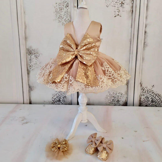 Esma baby girl dress gold