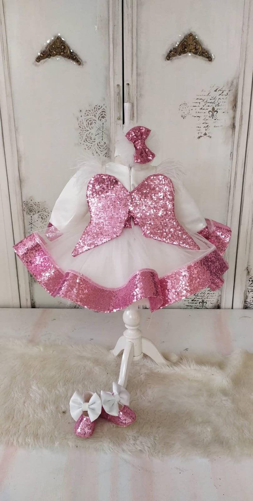 Pink Angela Girl Dress - MyBabyByMerry 