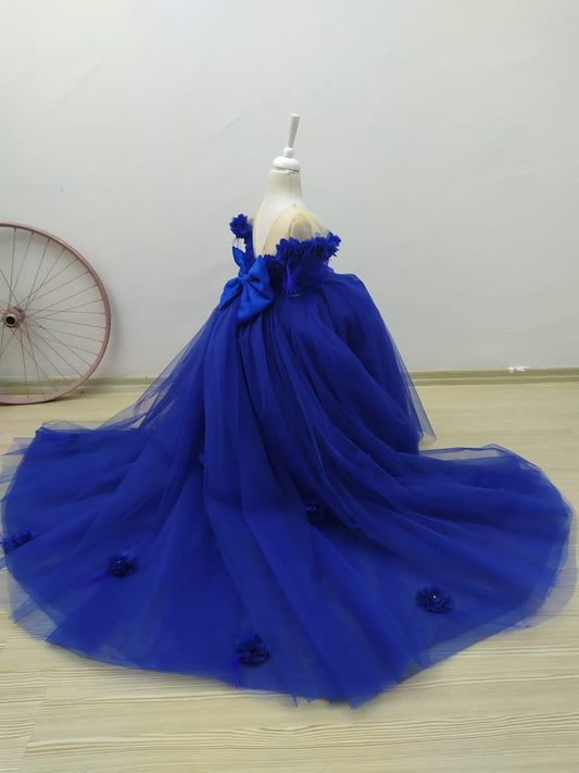 Flowergirl dress Blue - MyBabyByMerry 