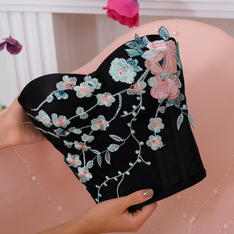 Floral Black women Corset