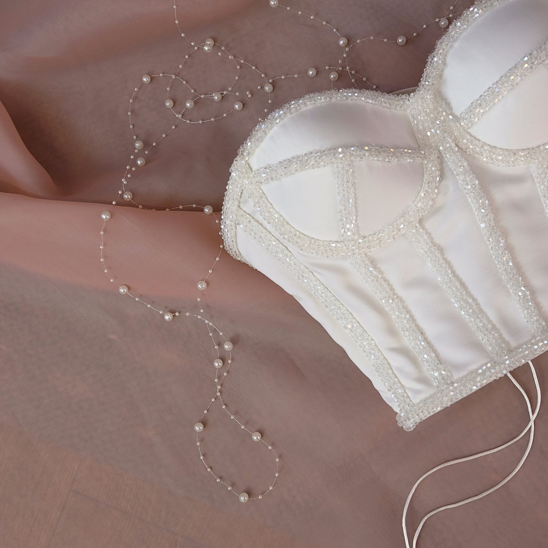 Pearl White women crop Corset Baby Girl Dress for Special Occasion