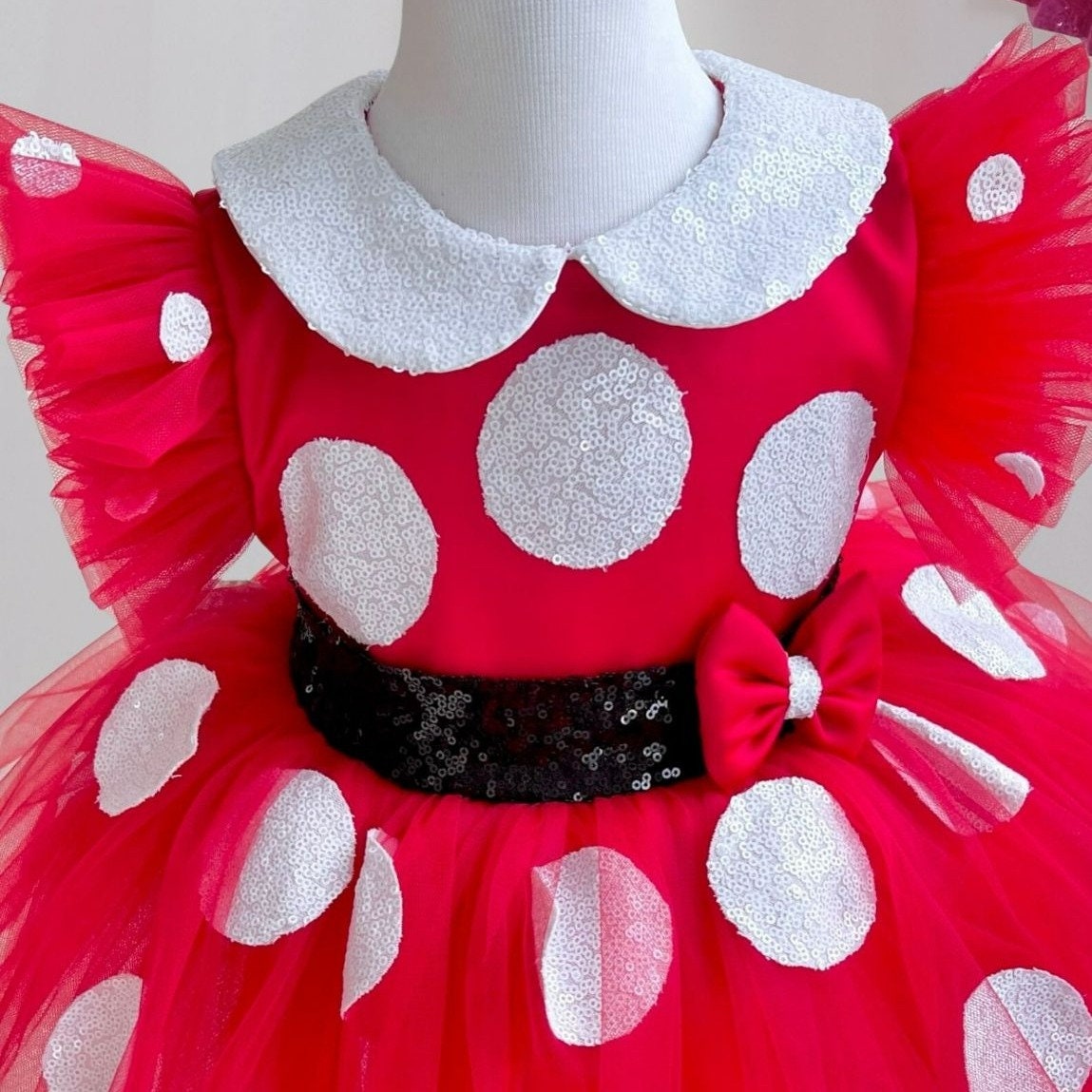 Minni Red Baby Costume 5 Years / Gold Minni Red Baby Costume 5 Years / Gold