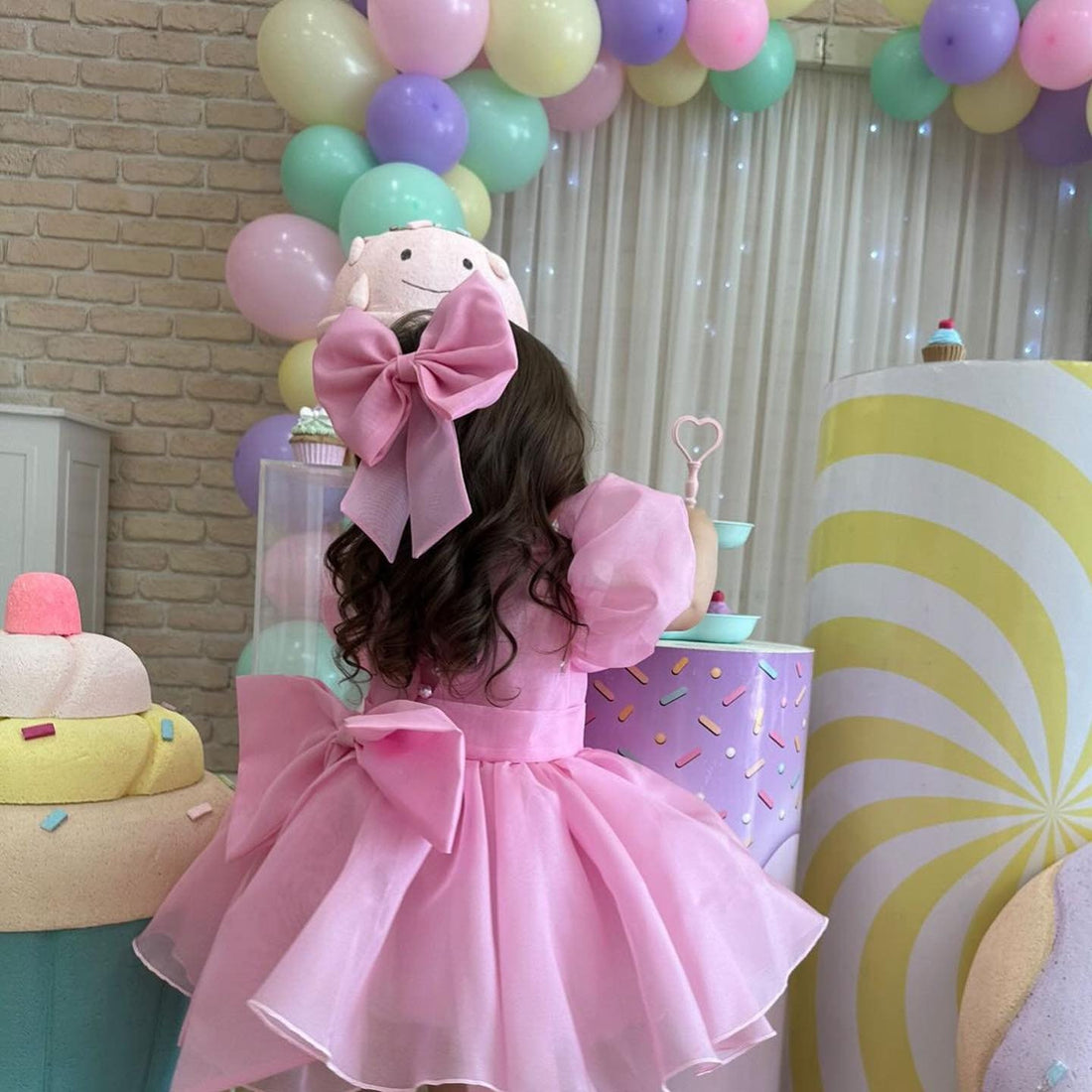 Pink Balloon Dress Baby Girl Dress for Special Occasion