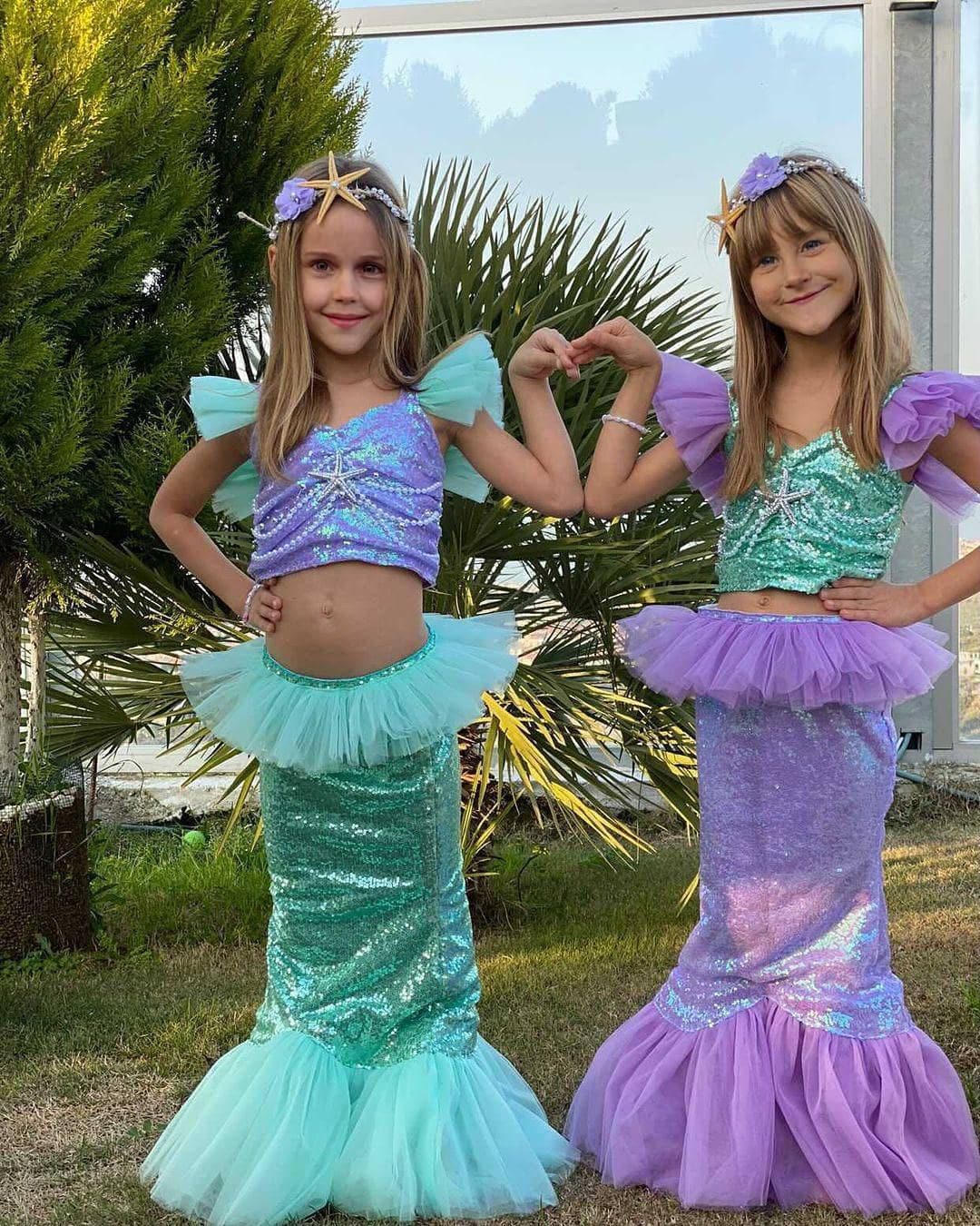 girls mermaid dress Ariel mermaid dress 7 years / Purple