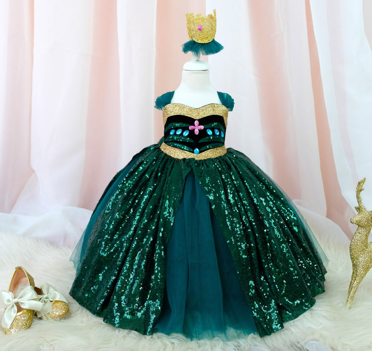 Emerald Green Tulle Dress, Sequin Girl Dress, Tulle Dress Baby Girls Dresses, Toddler Girl Birthday Gown Dress, Occasion Tutu Party Dress
