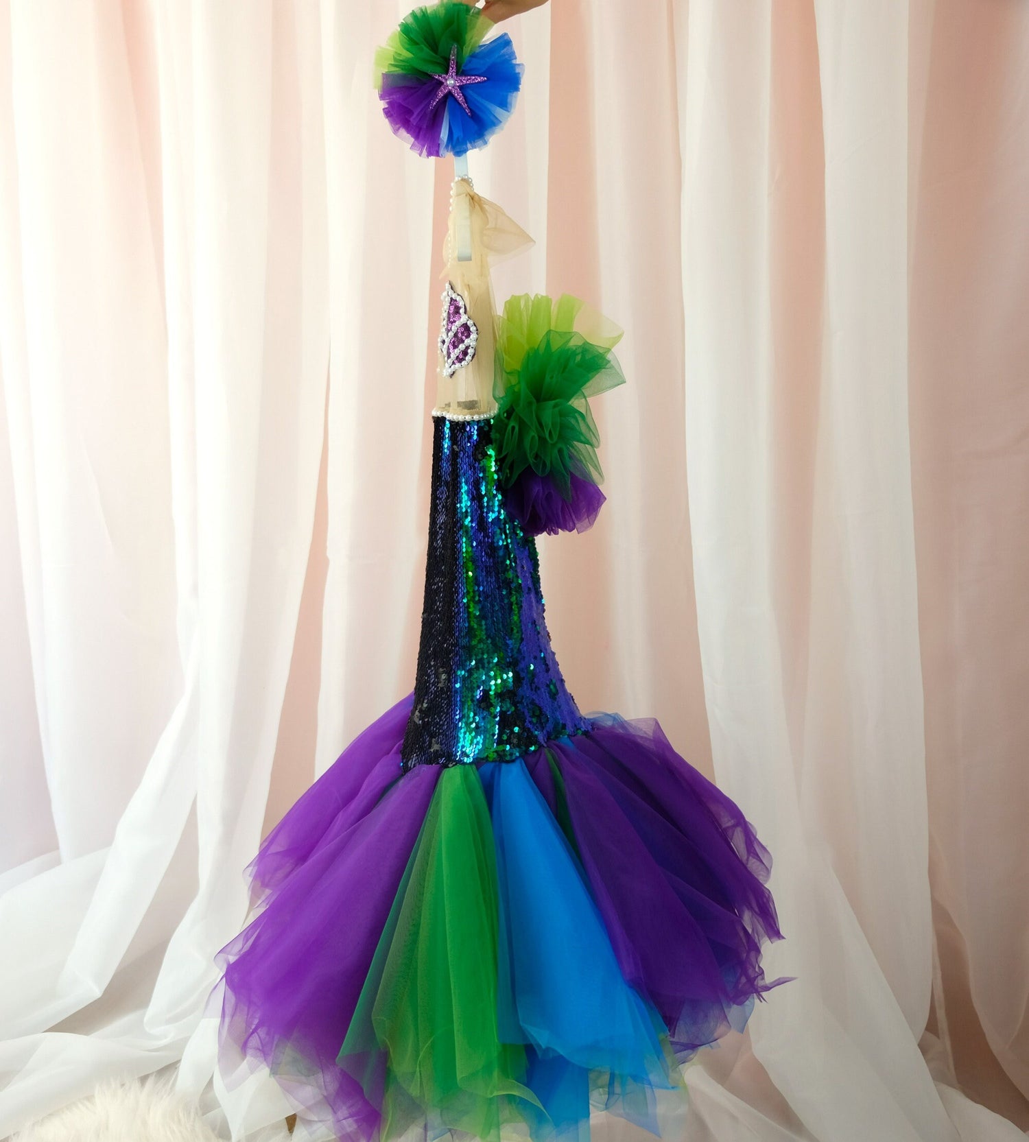 Girls' Mermaid Dress - Green & Purple Shimmer Sleeveless Fit & Flare (Sizes 3T-10) Girls' Mermaid Dress - Green & Purple Shimmer Sleeveless Fit & Flare (Sizes 3T-10)