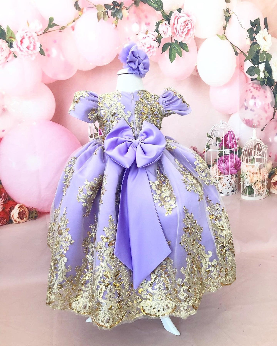 Royal girl dress gown lilac Baby Girl Dress for Special Occasion