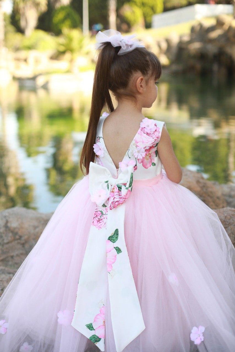 Sara flower dress pink - MyBabyByMerry 