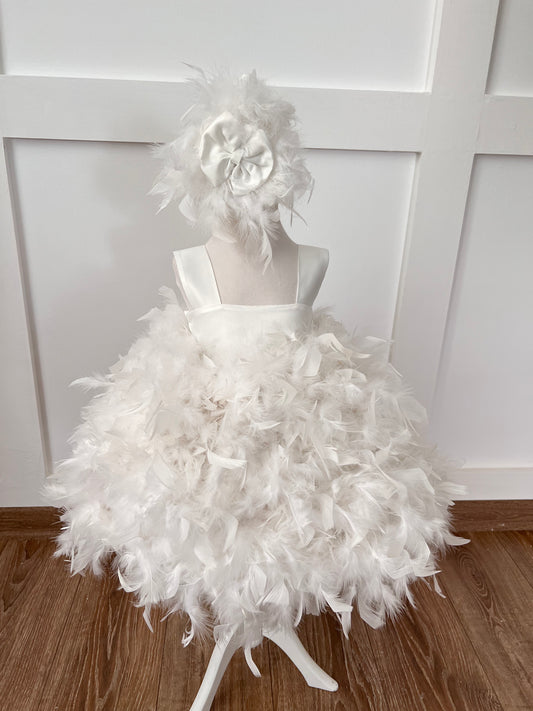 Feather dress white