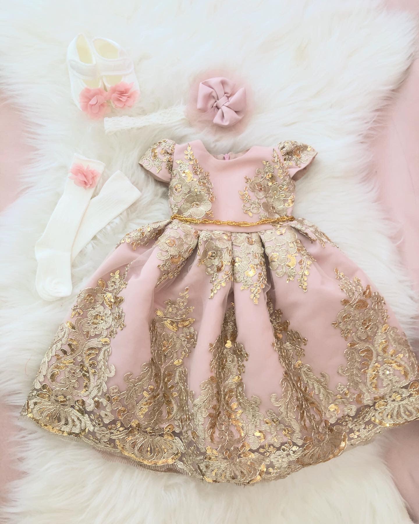Royal girl dress blush - MyBabyByMerry 