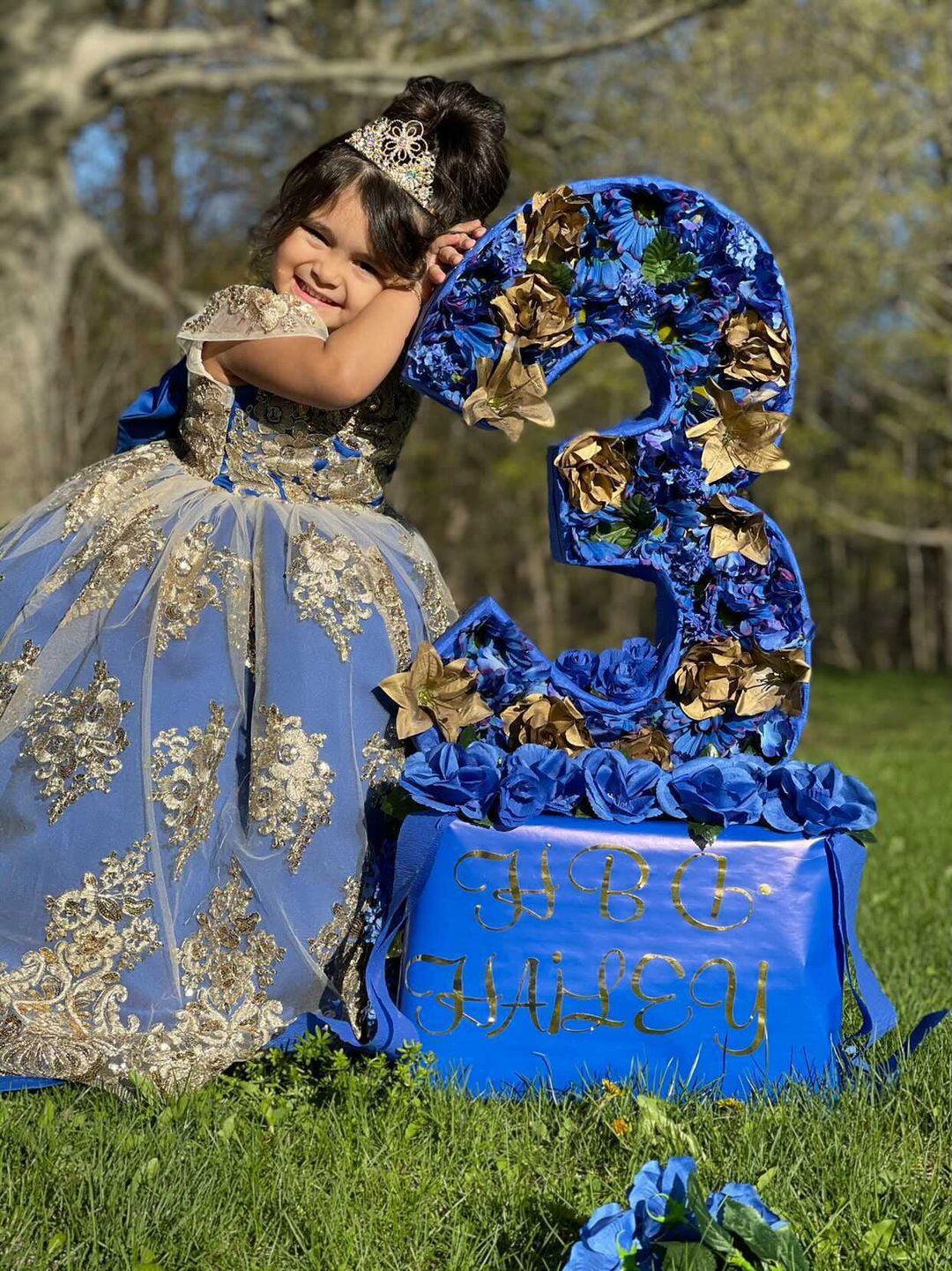 Princess Charlotte dress royal blue - MyBabyByMerry 