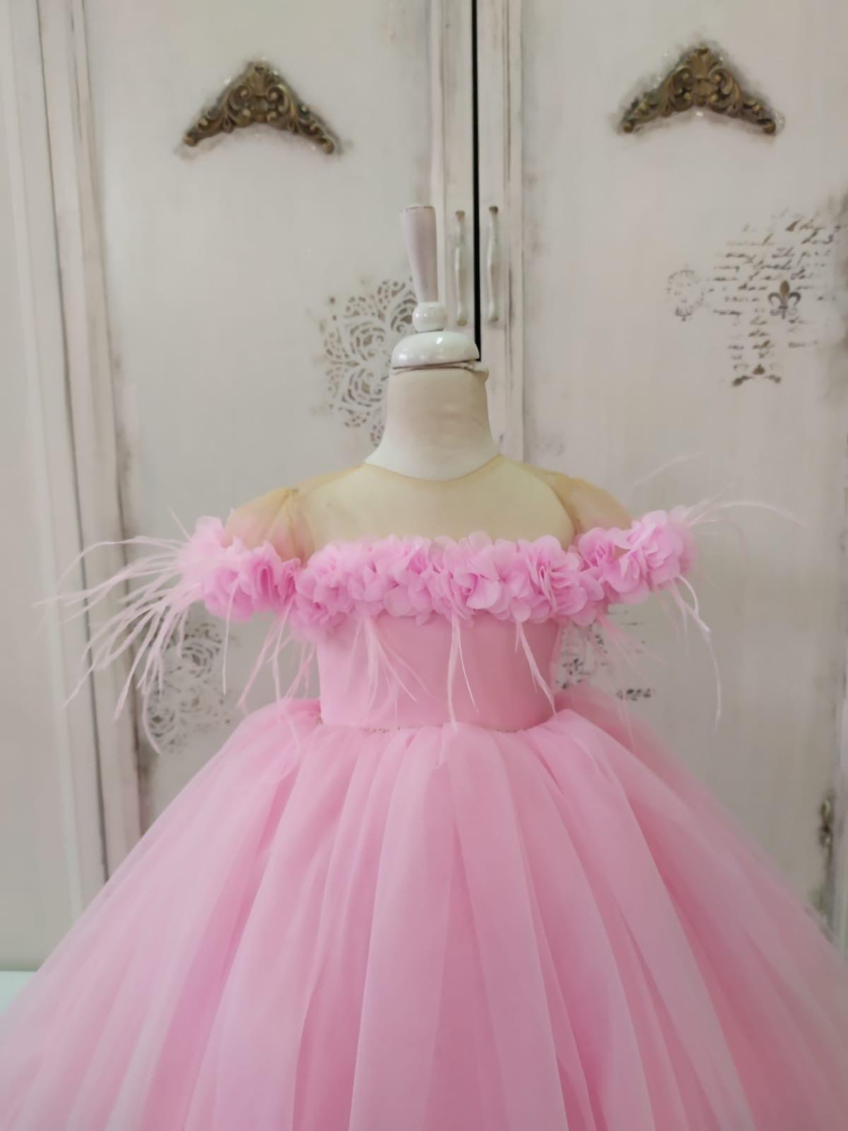 Rebecca Flower Dress Pink - MyBabyByMerry 