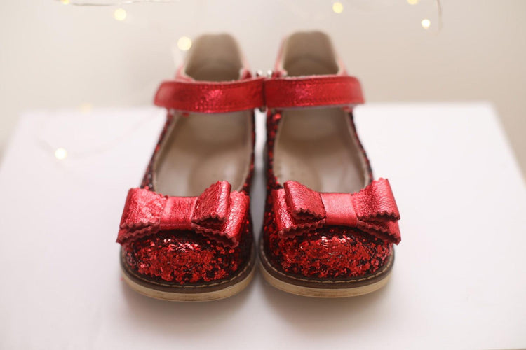 Red Sequin Girl Shoes
