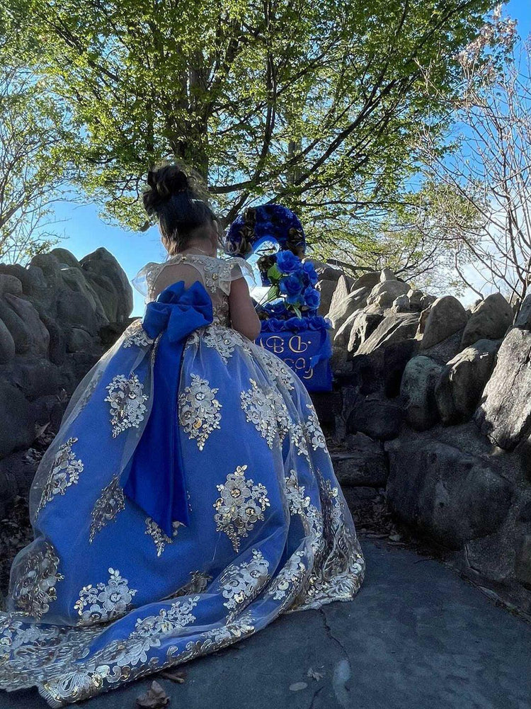 Princess Charlotte dress royal blue - MyBabyByMerry 